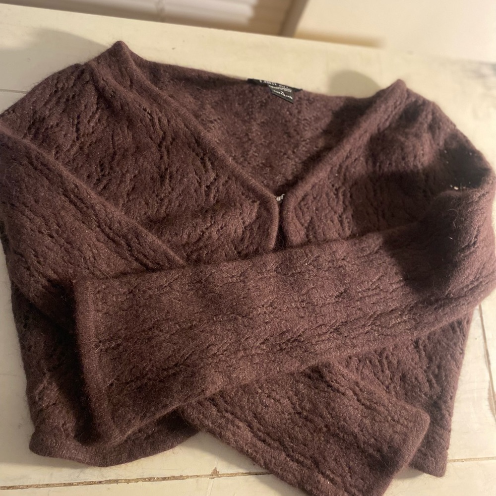 Brown Loulou overcoat long sleeve shaw